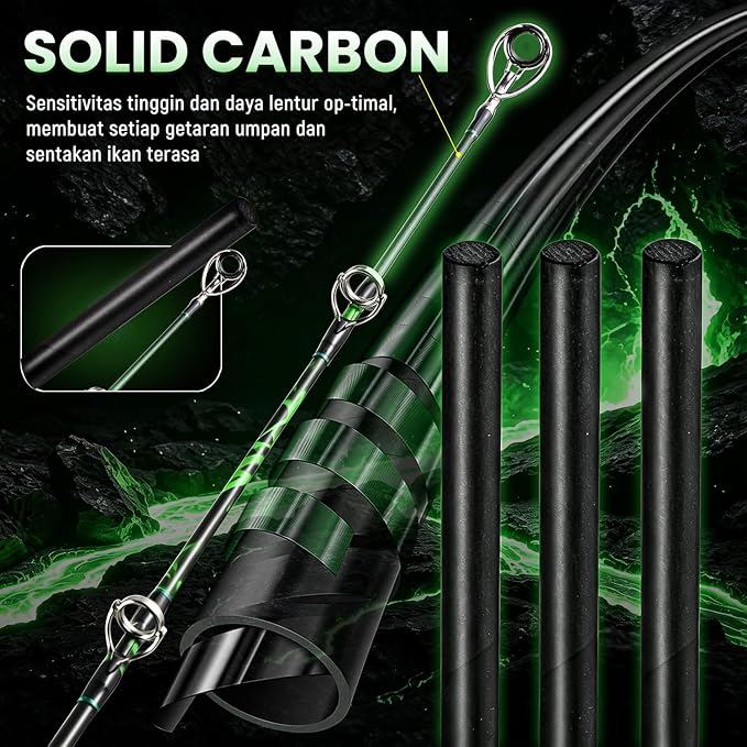 Sougayilang 7' Catfish Rod and Reel Combo, Medium Heavy 2-Piece Carbon Fiber Casting Rod with Solid Carbon Tip, Trolling Reel for Freshwater and Saltwater, Big Game Fish