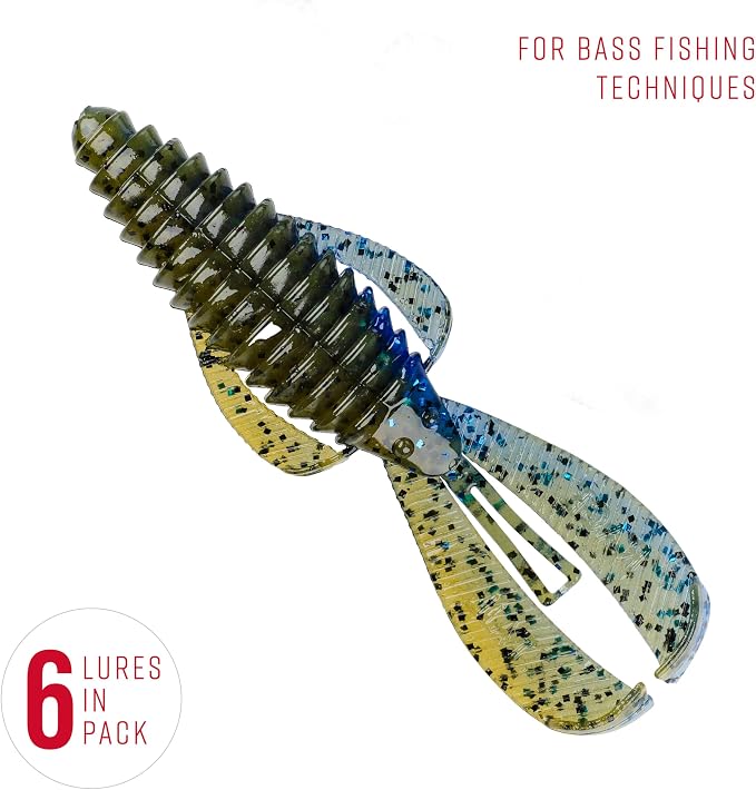 Strike King Rage Bug Fishing Lure, Soft Plastic Grub, Unique Design, Subtle Action