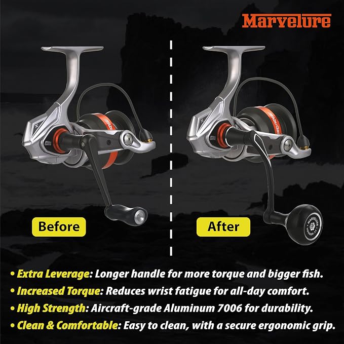 Power Handle Compatible for Abu Garcia Revo X/Revo SX/Revo Winch/Revo Rocket 20-40, Zata 2500-4000 Spinning Reels