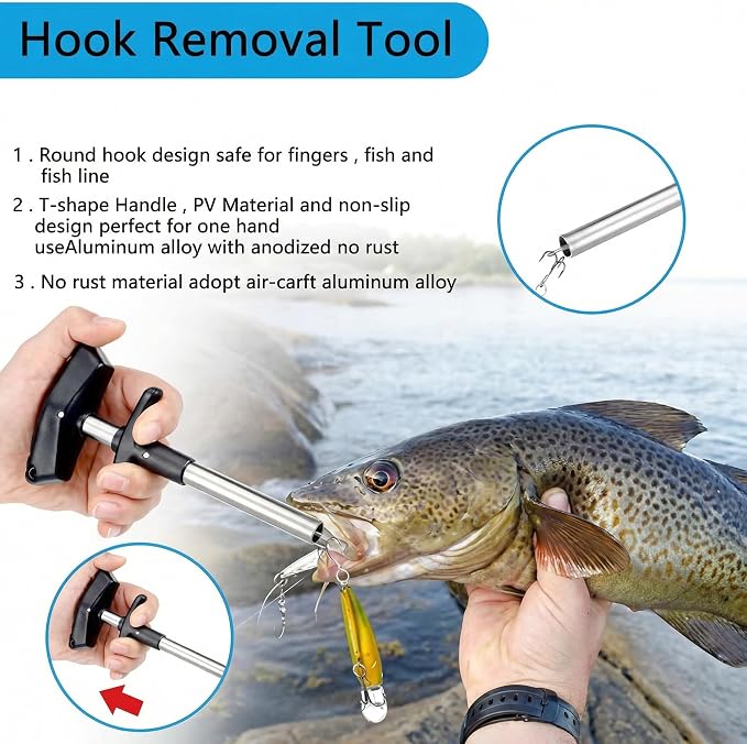 Sosation 134 Pcs Fishing Tool Fishing Tackle Box Kit and Equipment for Adults Beginner Gift, Hook Remover, Pliers Kit, Backpack Tackle Container Lures, Lip Gripper, Weigh Scale
