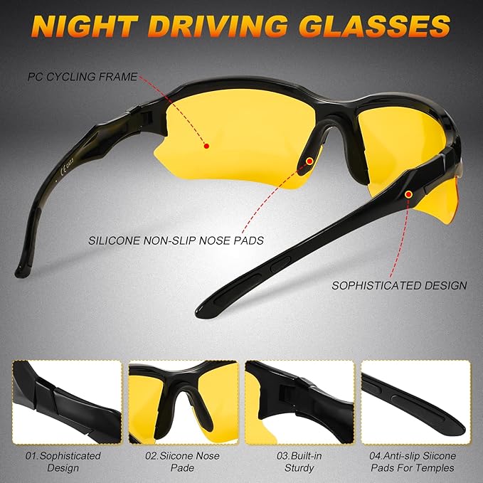 4 PACK Polarized Sport Sunglasses for Women Men UV Protection,Running Cycling Fishing Sunglasses Outdoor