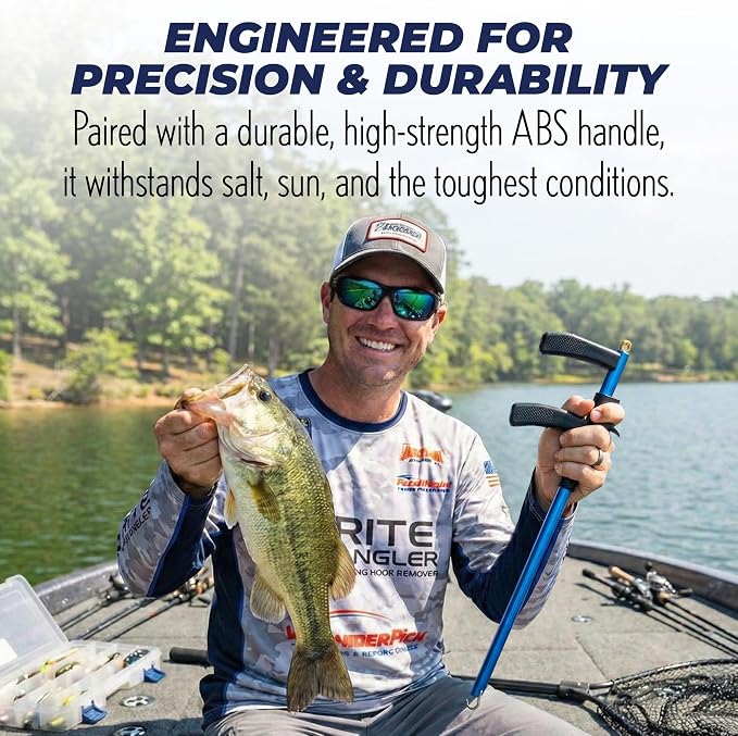 Rite Angler Fishing Hook Removal Tool – Stainless Steel Fish Hook Remover, Hook Extractor for Easy Unhooking, Dehooking and Quick Release Fishing Must Have Accessories Long Remover – 13.5", Blue/Black