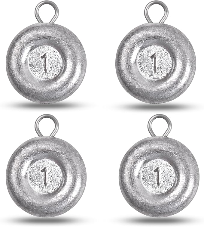 Disc Sinkers Fishing Weights, Coin Fishing Sinkers Weights Saltwater Surf Fishing Weights Bottom Drifting Trolling Catfishing Fishing Sinkers Saltwater Gear Tackle 1oz 2oz 3oz 4oz 5oz 6oz 8oz