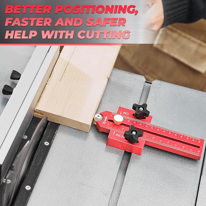 Saker Thin Rip Jig Table Saw Jig Guide, Making Repetitive Narrow Strip Cuts, Fit for 3/4" x 3/8" Slots, for Table Saw Band Saw Router Table(2PCS)