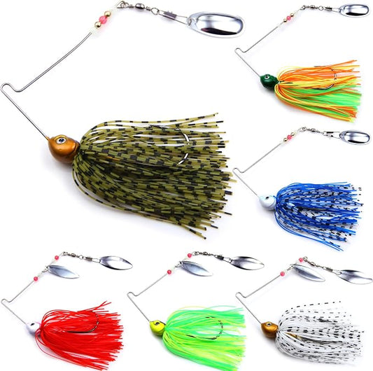 EXAURAFELIS Spinnerbaits Fishing Lures for Bass Fishing Spinner Bait with Skirt Bass Lure Spinner Blades fishingbait Pikelures Trout Lure Salmon Lures Spinnerbait Buzzbait Swimbait