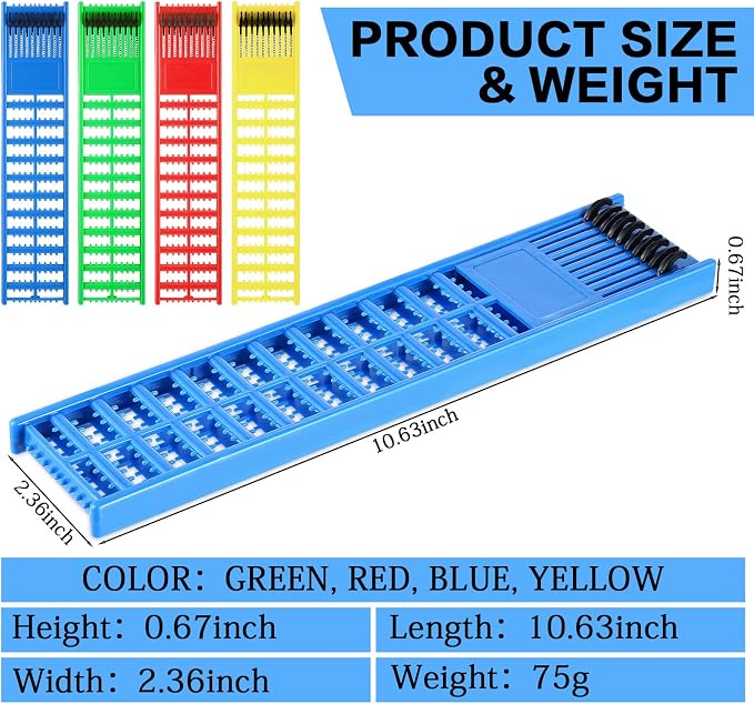 Meooeck 8 Pieces Fish Hook Holder Snelled Fishing Leader Holder 10.6 x 2.36 x 0.67 Inch Line Organizer for Storing Line Rigs