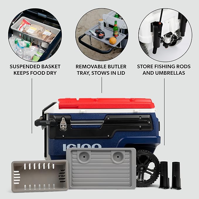 Igloo Trailmate Journey 70Qt Wheeled Cooler | Insulated Hard Shell Ice Chest