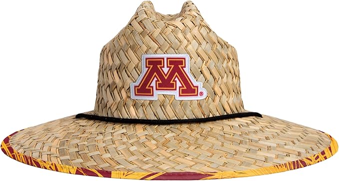 FOCO Men's NCAA College Team Logo Floral Straw Sun Hat