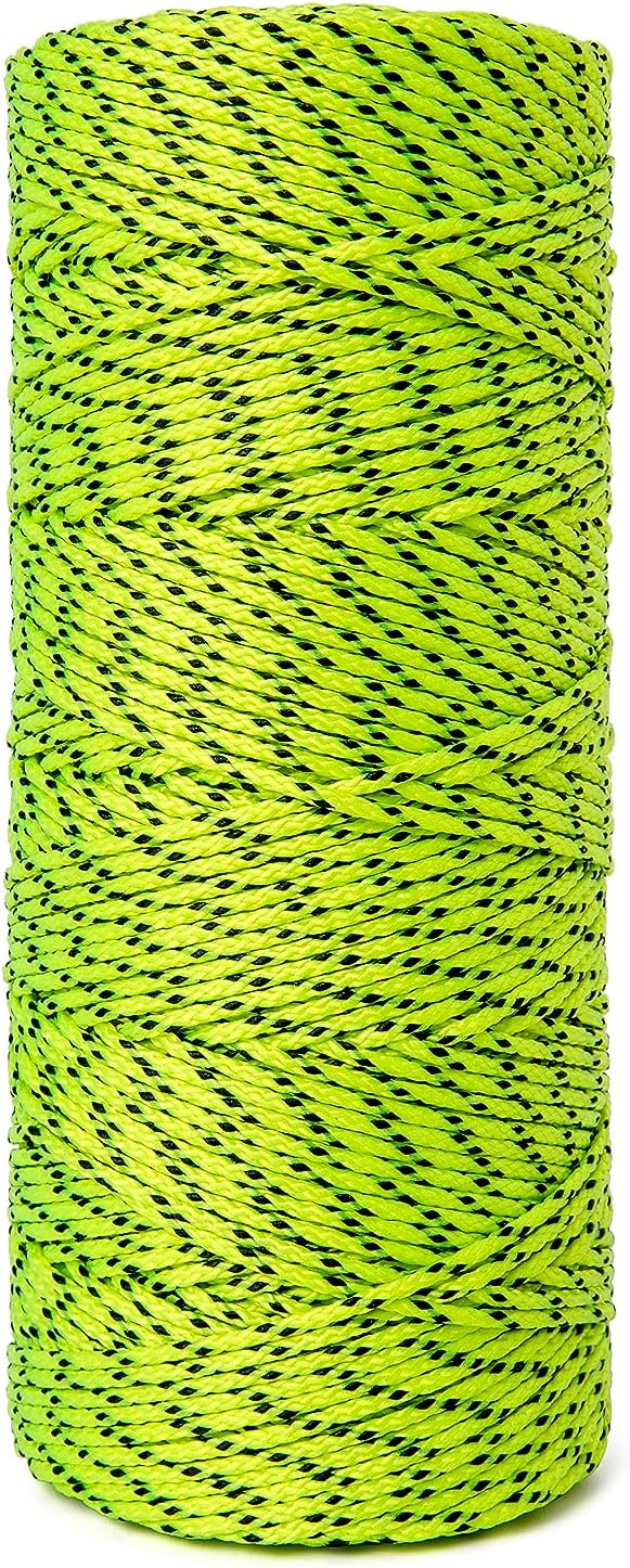 HONGDA Professional Masonry String Lines, 500 Feet #18 Bonded Braided Nylon Mason Line, Durable and Versatile String for Masonry, Construction, Gardening, and DIY Projects