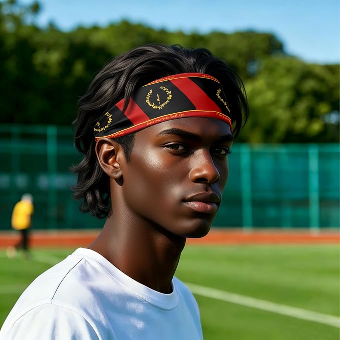 Flag Headbands for Men Women, Moisture Wicking Sweatband Breathable Sports Headwrap, Non-Slip Stretchy Fitness Hair Band
