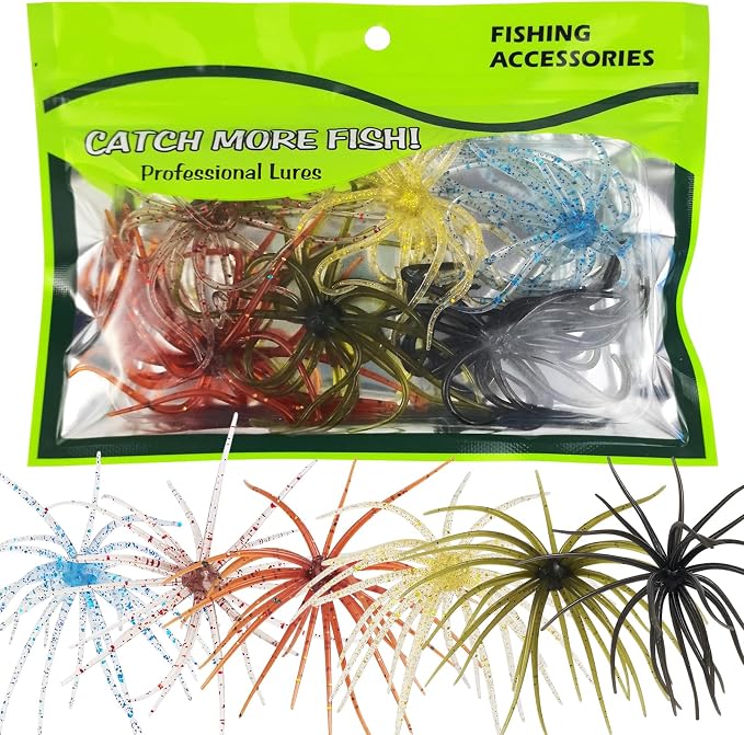 6 Pcs Soft Urchin Lures Fishing Saltwater Slow Floating Lures for Bass Trout Crappie