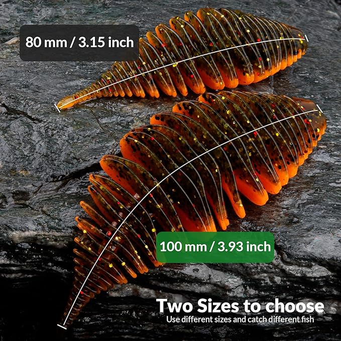 THKFISH Soft Swimbait 5/6 PCS or 15/18 PCS Soft Plastic Fishing Lures Bass Lures Swim Baits Lures for Bass Fishing Worms for Bass