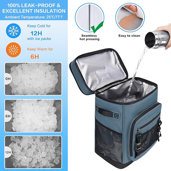 Hulongo 48Cans Cooler Backpack, Waterproof Insulated Backpack Cooler for Men & Women, Leakproof