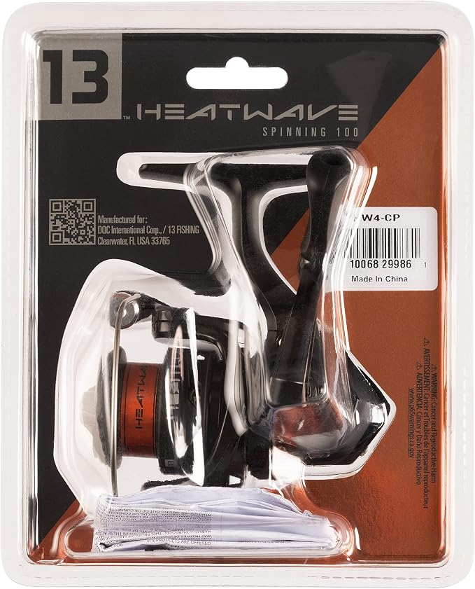13 Fishing - Heatwave - Ice Fishing Spinning Reel - HW4-CP, Black