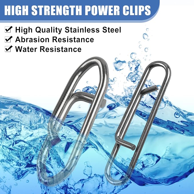 Power Fishing Clips Kit,155pcs High Strength Fishing Snaps Clips Lure Fast Change Snaps Stainless Steel Speed Clips Connector for Freshwater Saltwater Bass Pike