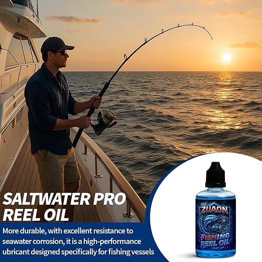 2oz Fishing Reel Oil Lubricant for Saltwater Fishing Reels, Reel Bearings, Gears, Freshwater Saltwater Reel Lubrican
