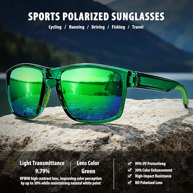 Sports Polarized Sunglasses for Men Women UV Protection Unbreakable Driving Running Fishing Hiking Sun Glasses