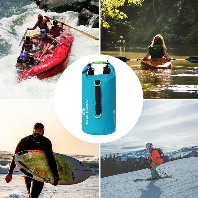 ROCK CLOUD Dry Bag Waterproof 10L Dry Sack for Kayaking Rafting Boating Beach Surfing Swimming Canoe Camping Hiking Fishing Ski