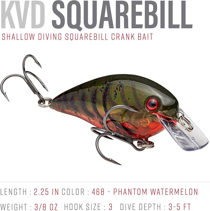 Strike King KVD 1.5 Hard Knock Fishing Lure, 3/8 oz, 3D Lifelike Eyes