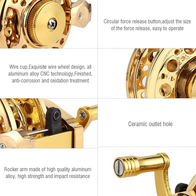 Fishing Reels, All Metal Fishing Wheel High Speed Fishing Wheel for Ice Fishing Rods for Fishing for Middle Pass Rods for Rock Fishing Rods(Left Hand)