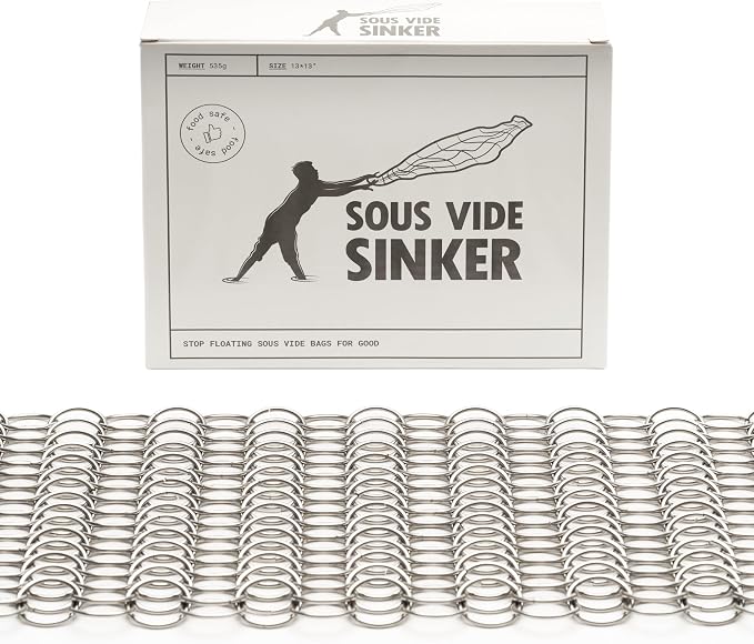 TopHat Sous Vide Sinker Weights (1.2 LB) Heavy-Duty Stainless Steel Weights with Clips for Precise Cooking - Food Grade Accessory - Safe and Convenient Cooking Solution