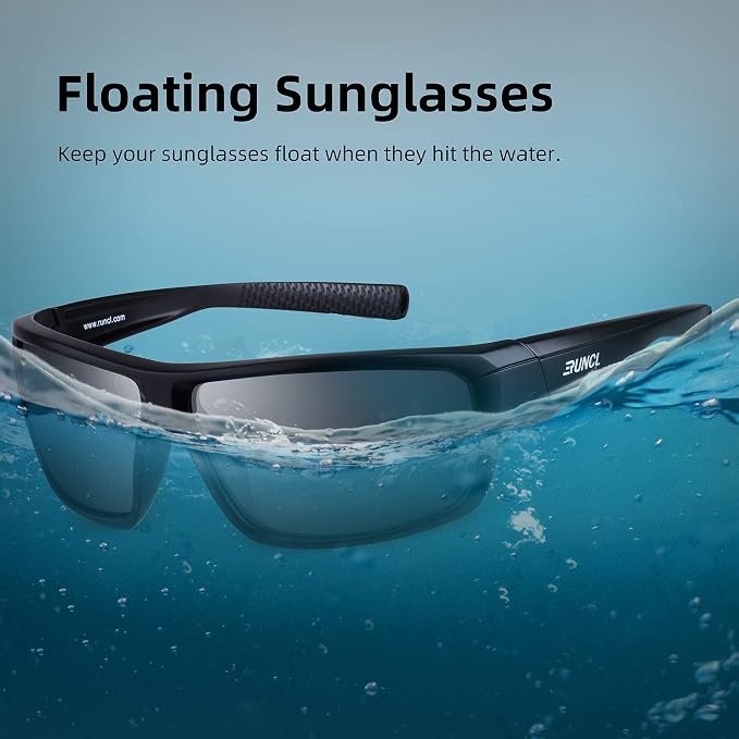 RUNCL Polarized Sports Sunglasses Billy, Fishing Sunglasses UV400 - Ultralight Floating TAC Lens, Anti-seawater Coating