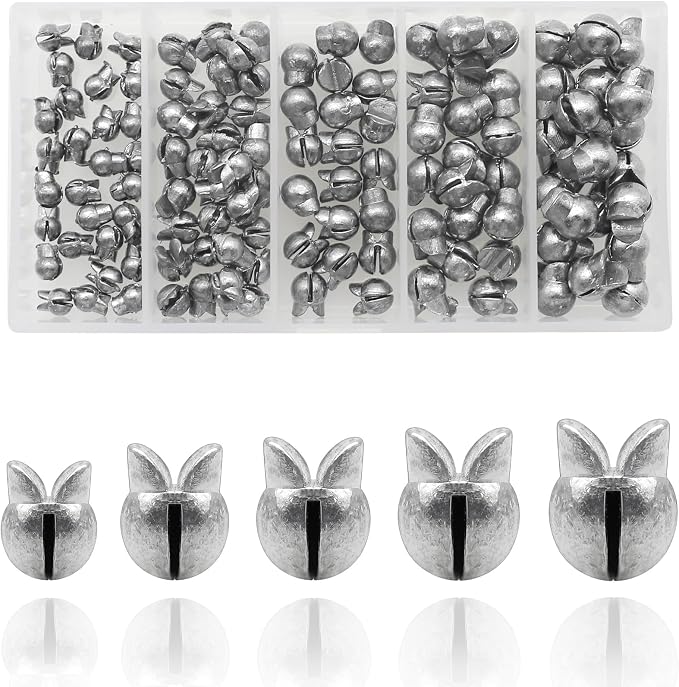 Fishing Weights Sinkers, 250/120pcs Lead Split Shot Fishing Sinkers Open Mouth Design Weights Clip Freshwater Saltwater Fishing Accessories