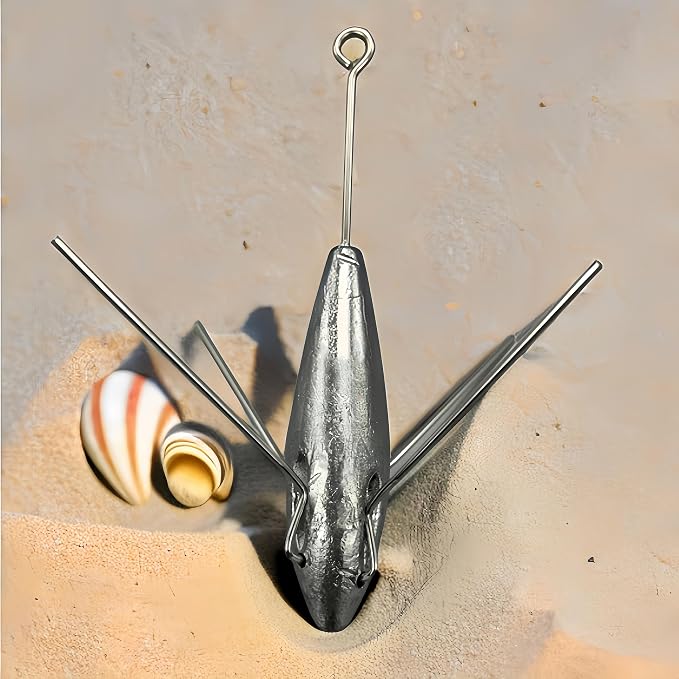 3Pcs Sputnik Sinkers Fishing Weights Sinkers Surf Casting Fishing Sinkers Lead Weights Sinkers Long Tail Fishing Weights Drop Shot Sinkers for Saltwater Catfish Beach Sand Ocean-1oz