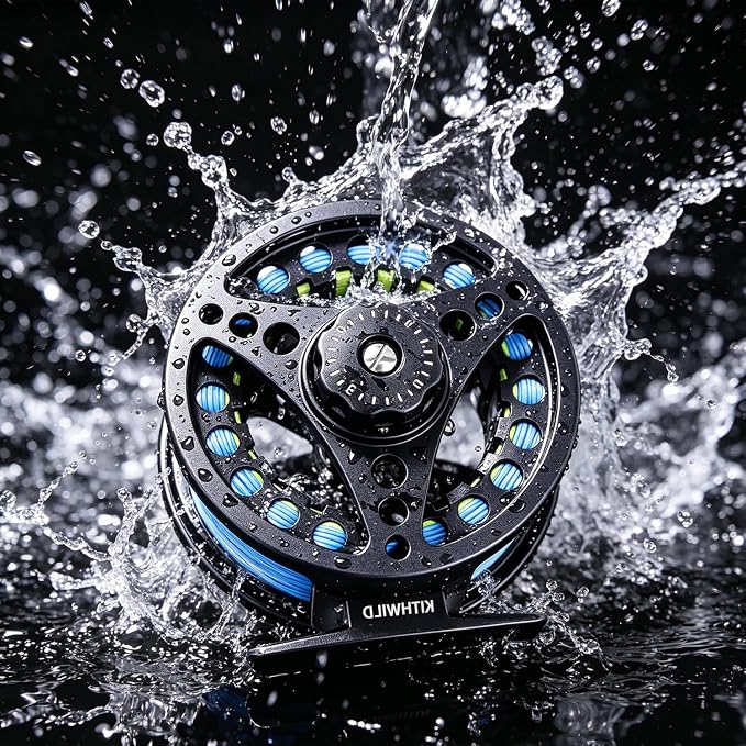 Fly Fishing Reel with Aluminum Alloy Body 5/6wt Die Cast Pre-Loaded Fly Reel with Line Combo for Trout Bass Carp Pike Panfish