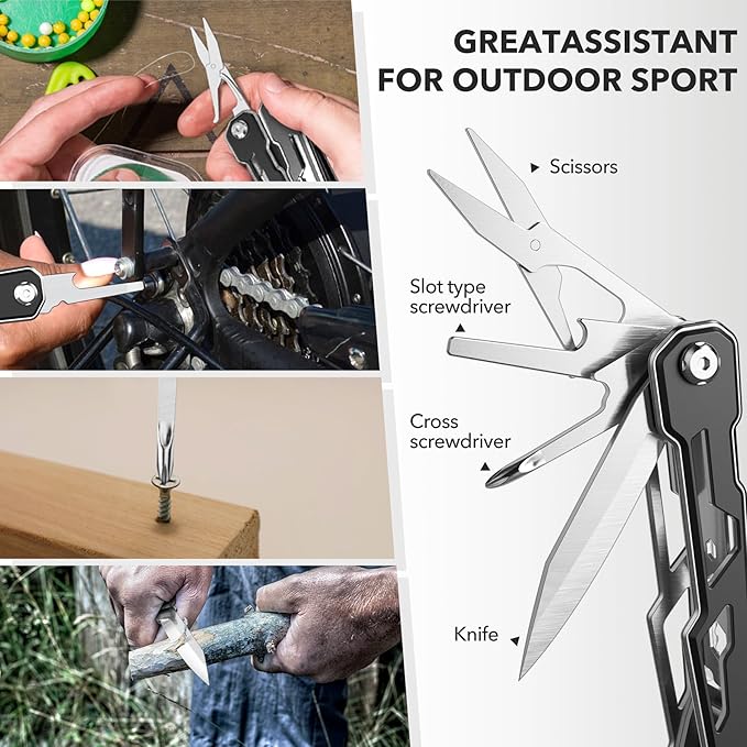 Wuwrll Multitool with Safety Locking,16-in-1 Multi Tool Stainless Steel Pocket Knife Set with Pliers, Upgrade Camping Tool Gifts for Men,for Survival, Camping, Hiking, Outdoor 1 Pcs