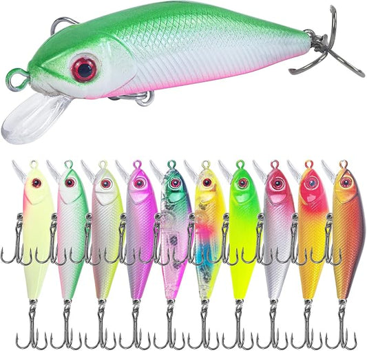 Fishing Lures Large Hard Bait Minnow VIB Lure with Treble Hook Life-Like Swimbait Fishing Bait Popper Crankbait Vibe Sinking Lure for Bass Trout Walleye Redfish