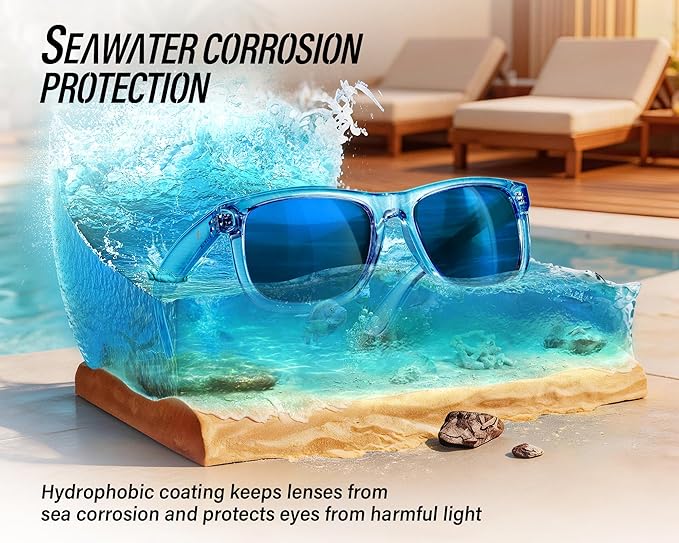 Polarized Sunglasses for Men & Women, Lightweight Driving Sunglasses for Fishing, Golf, Sports, UV400 Protection