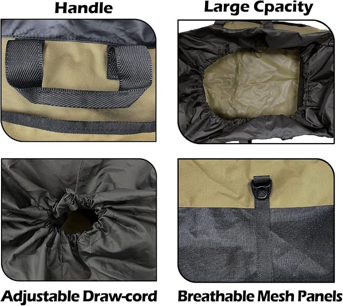 Riverruns Fishing Hunting Wader Bag with Vented Mesh, Waders Boots Bag, Fly Fish Storage Bag for Fishing, Hiking, Camping
