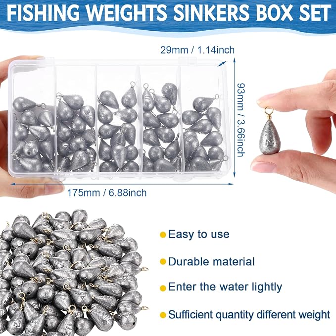 Bass Casting Swivel Bell Sinkers Fishing Weights Drop Shaped Fishing Sinkers Catfish Weights for Ocean Saltwater Surf Bass Casting Gear Tackle