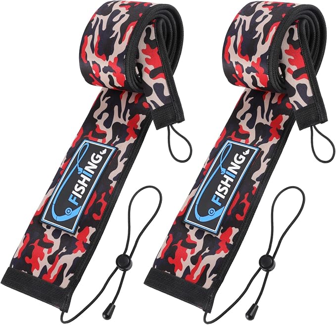 2Pcs Neoprene Fishing Rod Sleeve for Casting, Trolling, Spinning Rods – Lightproof & Puncture Resistant Rod Cover