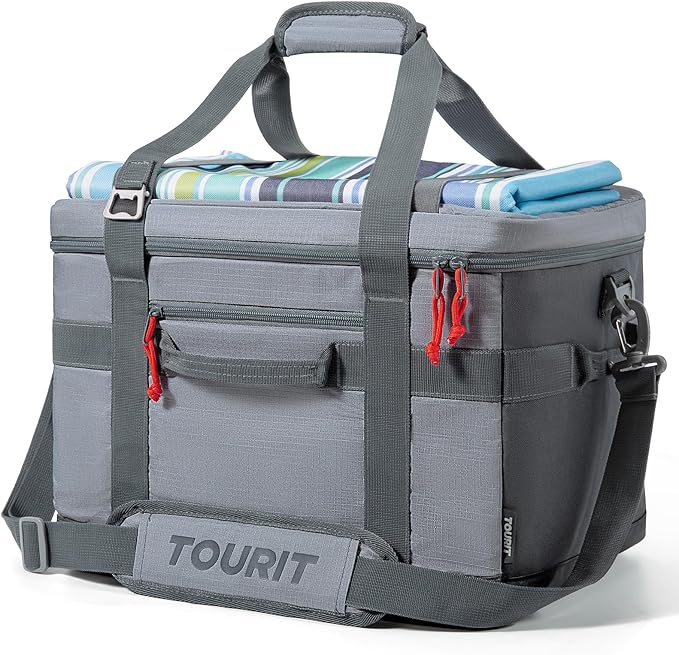 TOURIT Soft Sided Cooler Bag Insulated 30/48/60 Cans, Large Collapsible & Leakproof Ice Chest for Picnic, Beach, Camping, Travel, Sports Fan Coolers
