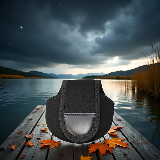 1pc Black Fishing Reel Cover-Spinning/Baitcasting Reel-Slimplicty Fashionable Case Bag Protective Pouch Storage Cover Bag For 100 150 Series Baitcaster Fishing Reel Bags Storage,Reels and Accessories
