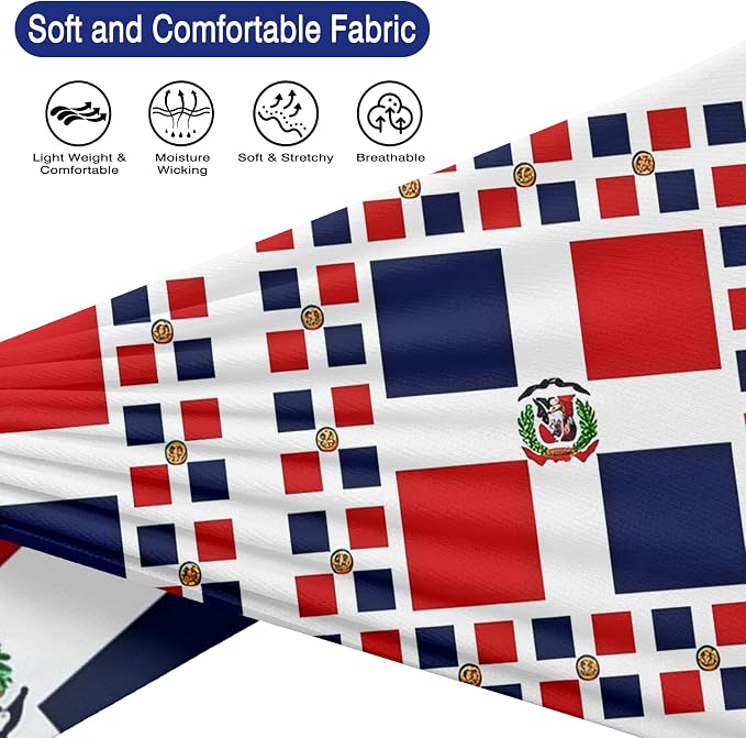 Flag Headbands for Men Women, Moisture Wicking Sweatband Breathable Sports Headwrap, Non-Slip Stretchy Fitness Hair Band