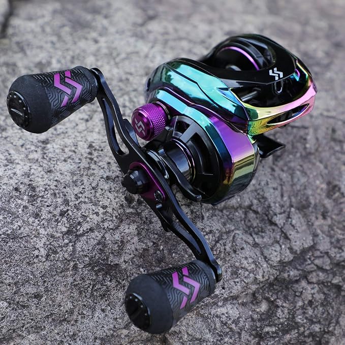 Sougayilang Baitcasting Reels - Colorful Fishing Reel, 8.0:1/7.3:1 Gear Ratios, 9+1 BB, Magnetic Braking System