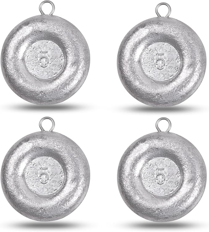 Disc Sinkers Fishing Weights, Coin Fishing Sinkers Weights Saltwater Surf Fishing Weights Bottom Drifting Trolling Catfishing Fishing Sinkers Saltwater Gear Tackle 1oz 2oz 3oz 4oz 5oz 6oz 8oz
