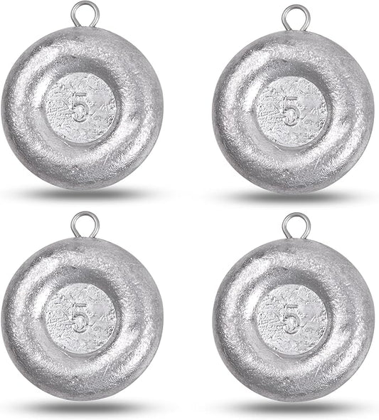 Disc Sinkers Fishing Weights, Coin Fishing Sinkers Weights Saltwater Surf Fishing Weights Bottom Drifting Trolling Catfishing Fishing Sinkers Saltwater Gear Tackle 1oz 2oz 3oz 4oz 5oz 6oz 8oz