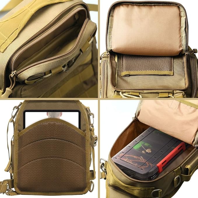 Aertiavty Fishing Backpack, Fishing Bag with Tackle Box, Compact Fishing Tackle Bag, Fishing Tackle Backpack with Rod Holder for Outdoor Sport Fishing Gifts for Men Women