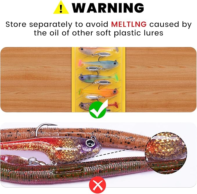 TRUSCEND Duramax Pre-Rigged Fishing Lures with BKK Jig Hooks, 10X Tear-Resistant TPE Soft Swimbaits for Bass Striper Trout Crappie Walleye Grouper, Lifelike Fishing Baits for Saltwater and Freshwater