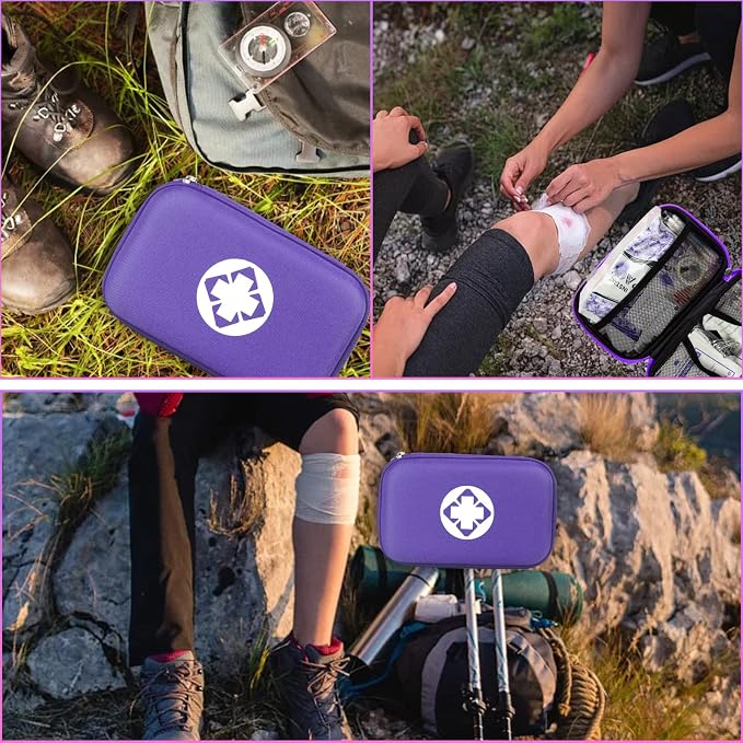 Small-Waterproof Car First-Aid Kit Emergency-Kit - Purple 273Piece Camping Equipment for Camping Hiking Home Travel YIDERBO