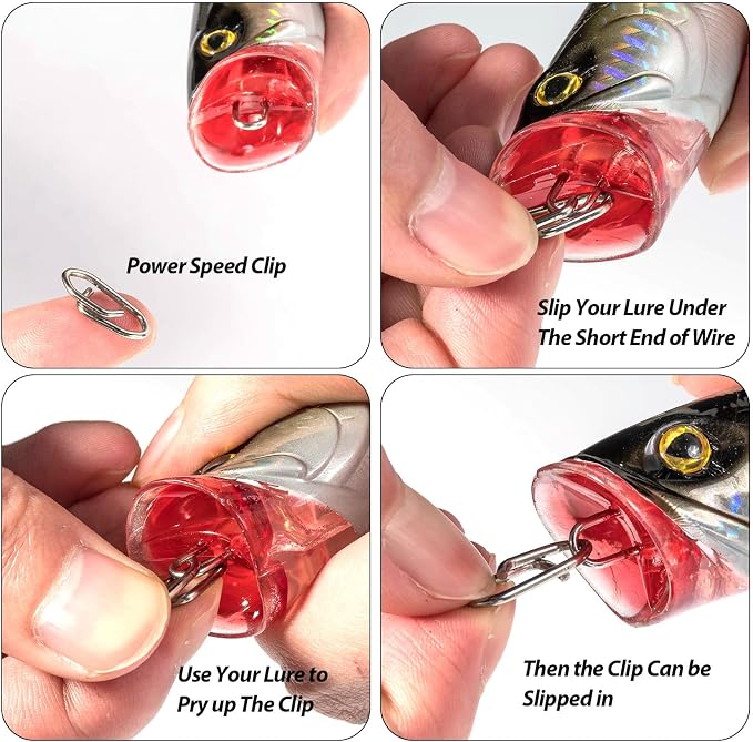 Dr.Fish Fishing Speed Clips Power Quick Clips for Fishing Lures Quick Change Stainless Steel Lure Snaps Saltwater Freshwater Crankbait Tackle Snaps