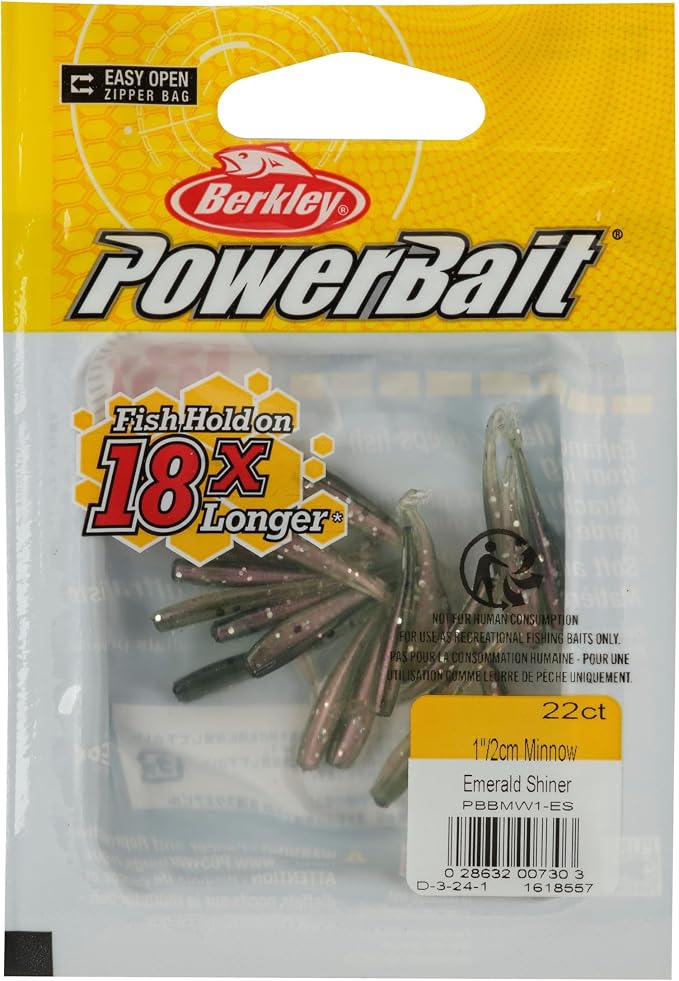 Berkley PowerBait Minnow Fishing Soft Bait, Chartreuse Shad, 3in