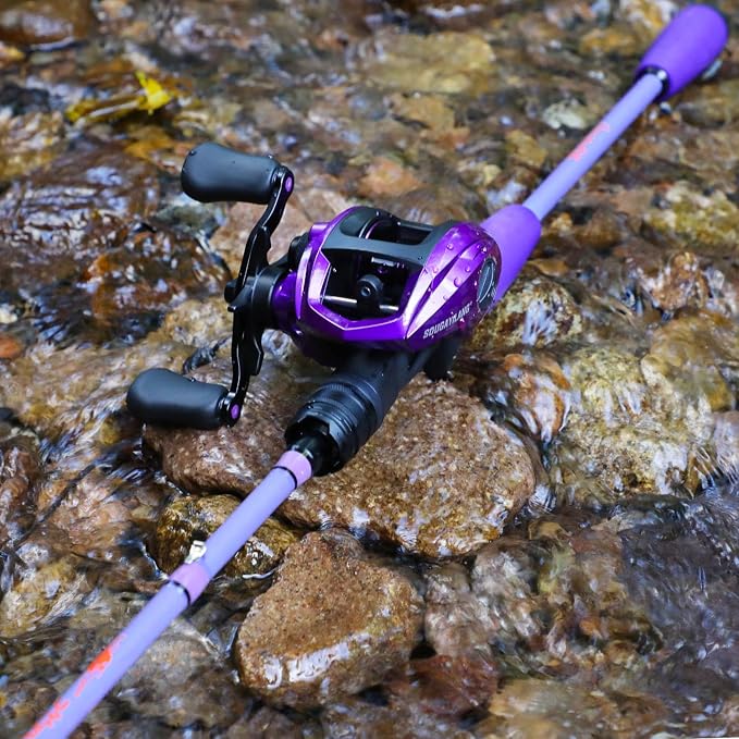 Sougayilang Baitcaster Combo –IM6 Graphite M/MH 2-Piece Rod, Stainless Steel Guides with Ceramic Rings,6.3:1 Gear Ratio High Speed Reel for Bass,Walleye, Catfish, Panfish Fishin