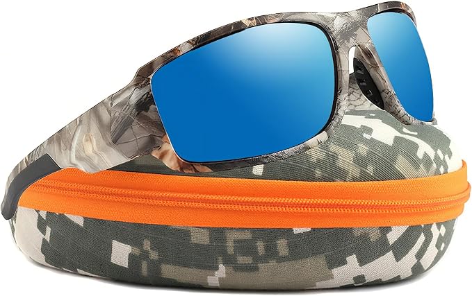 Camo Polarized Wrap-around Sport Sunglasses for Men Women UV400 Driving Fishing Hunting Sun Glasses