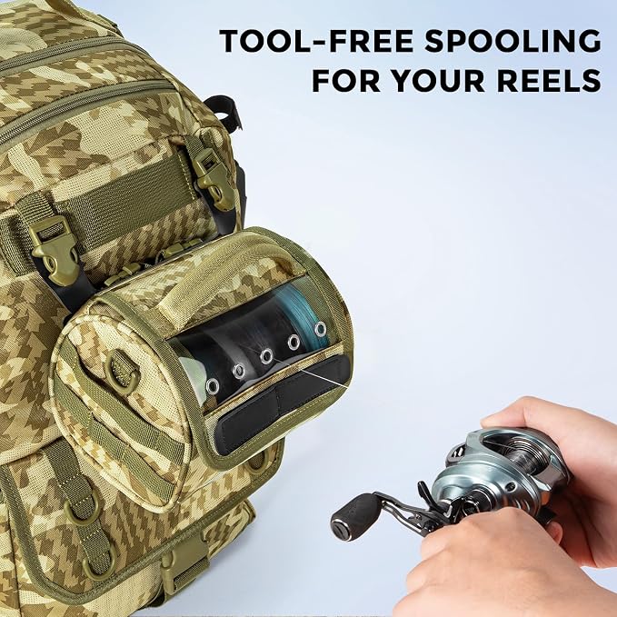 KastKing BaitSpace Line Management Bag, Fishing Line Storage Bag with Water Resistant Nylon, Clear View Window, Removable Divider, Tangle-free Leader Line Holder