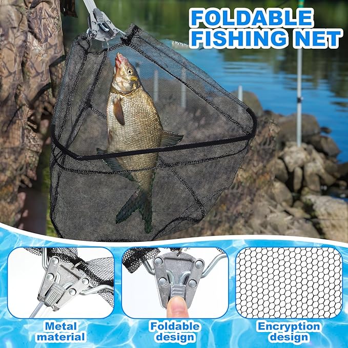 51 Pcs Father's Day Fishing Rods Combo 6.89ft Telescopic Freshwater Pole Set with Plier Lip Gripper Lures Carrier Bag Pre Loaded Spinning Reel with Freshwater Rod Reel Kit Men Gift